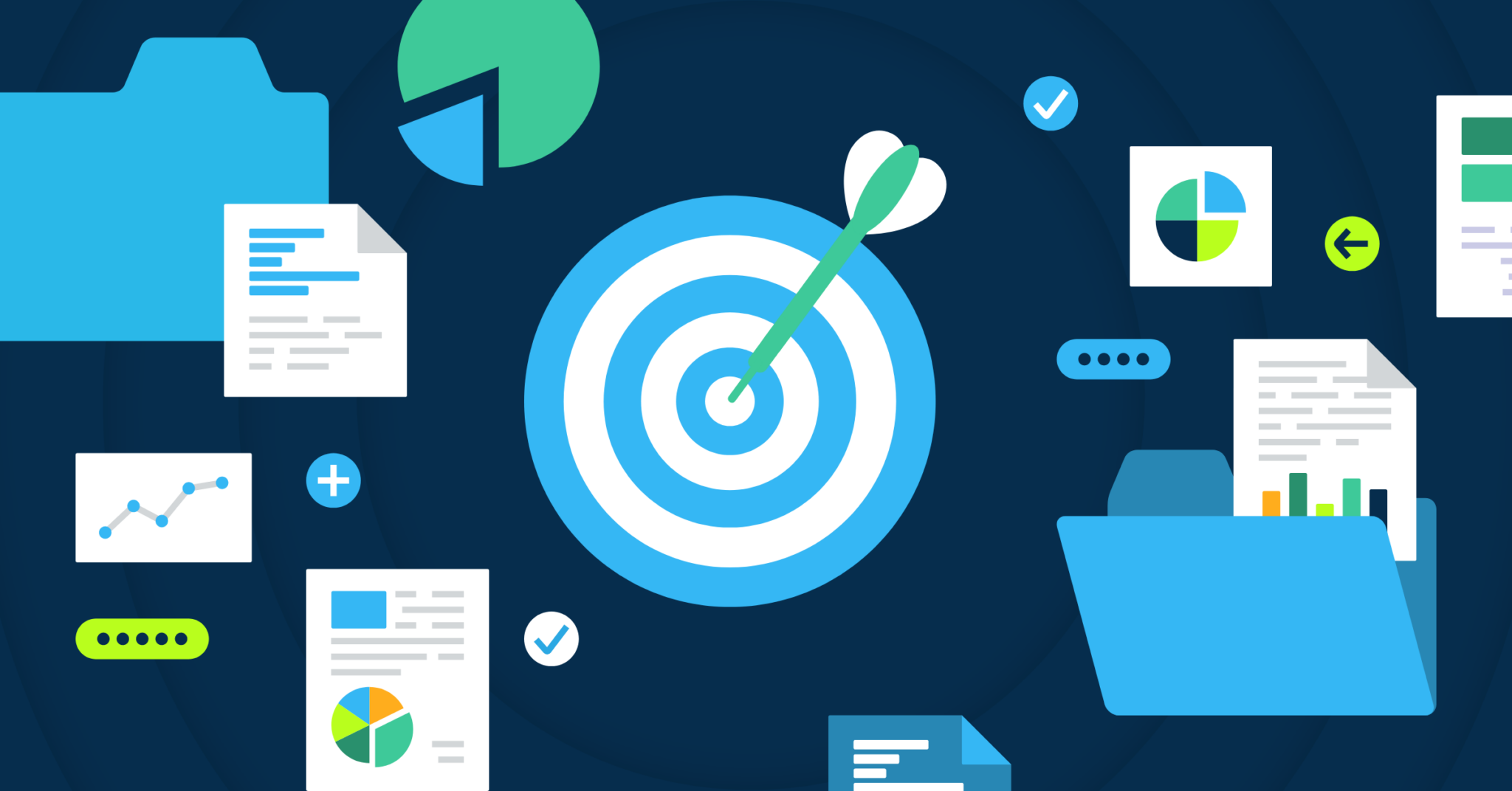 The image depicts data management icons—charts, graphs, a target—Protecting Data & Research: Cloud Data Backup Best Practices