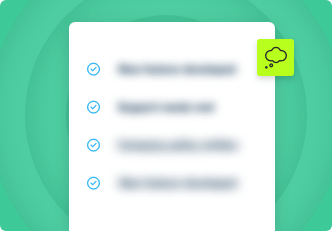 Blurred checkmark list with thinking icon