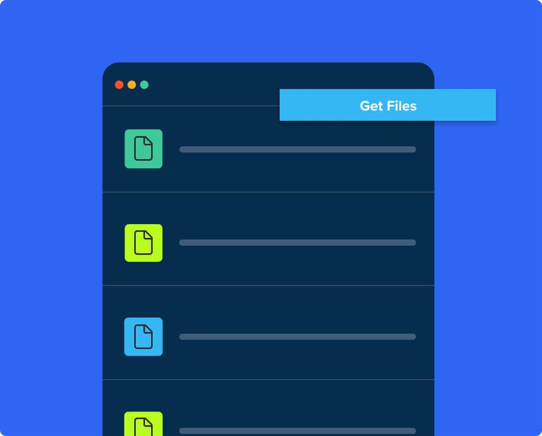 Get Files menu