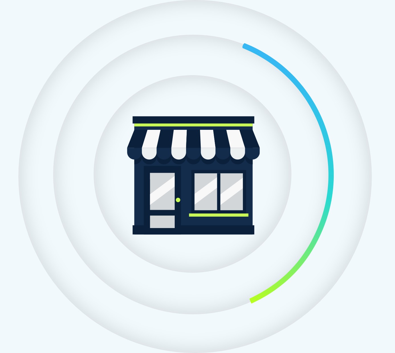 Store icon inside concentric circles