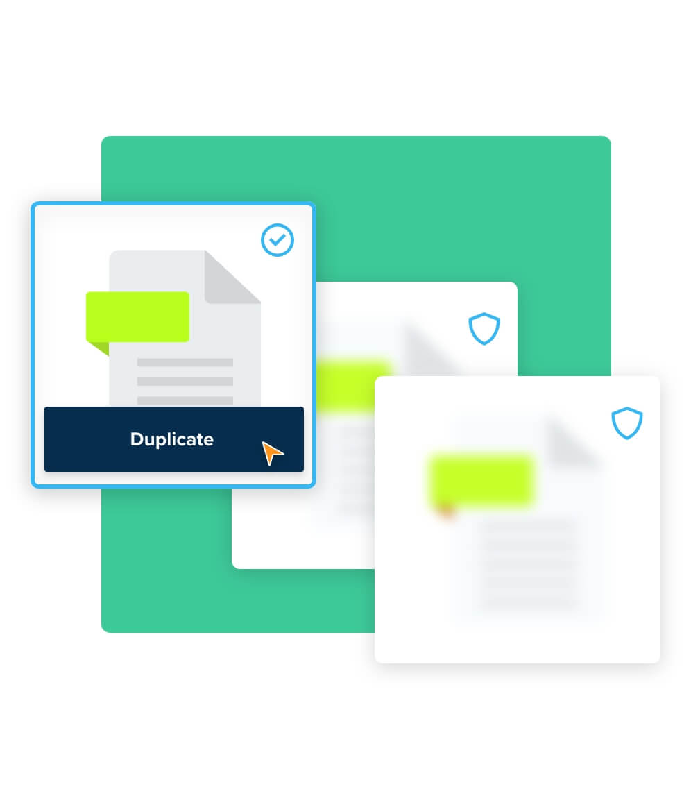 Graphic of document duplication selection