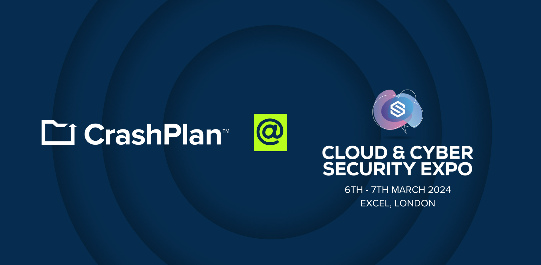 Promotional banner for CrashPlan at Cloud & Cyber Security Expo, 6-7 Mar 2024 in London
