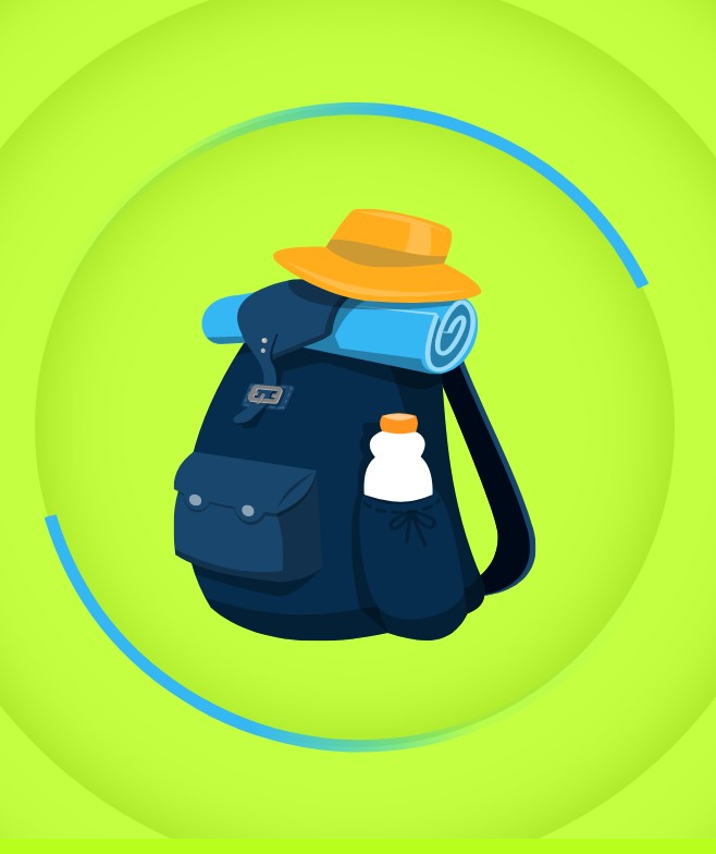 Graphic of a hiker's backpack