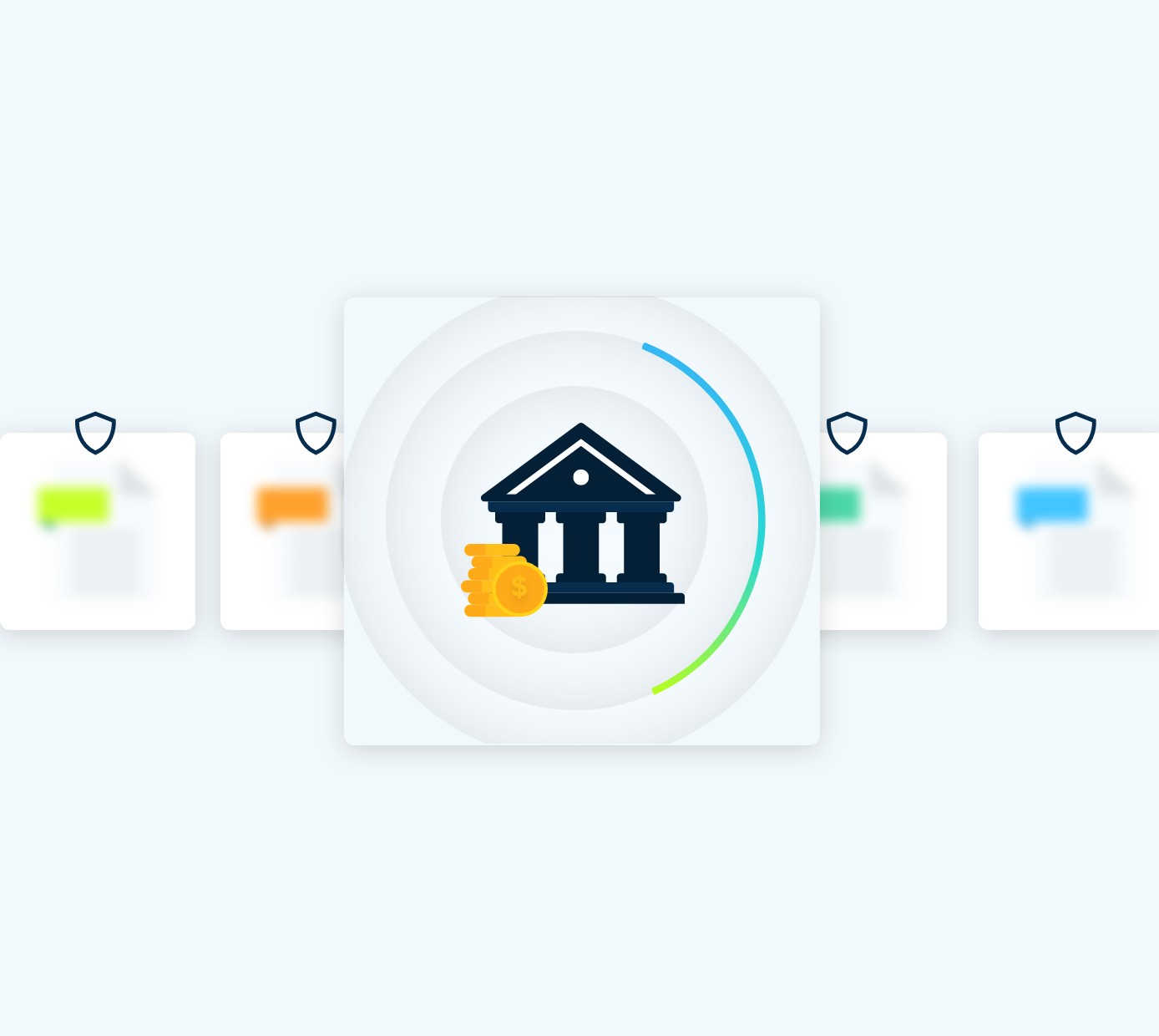 Bank and money icons selected in a menu