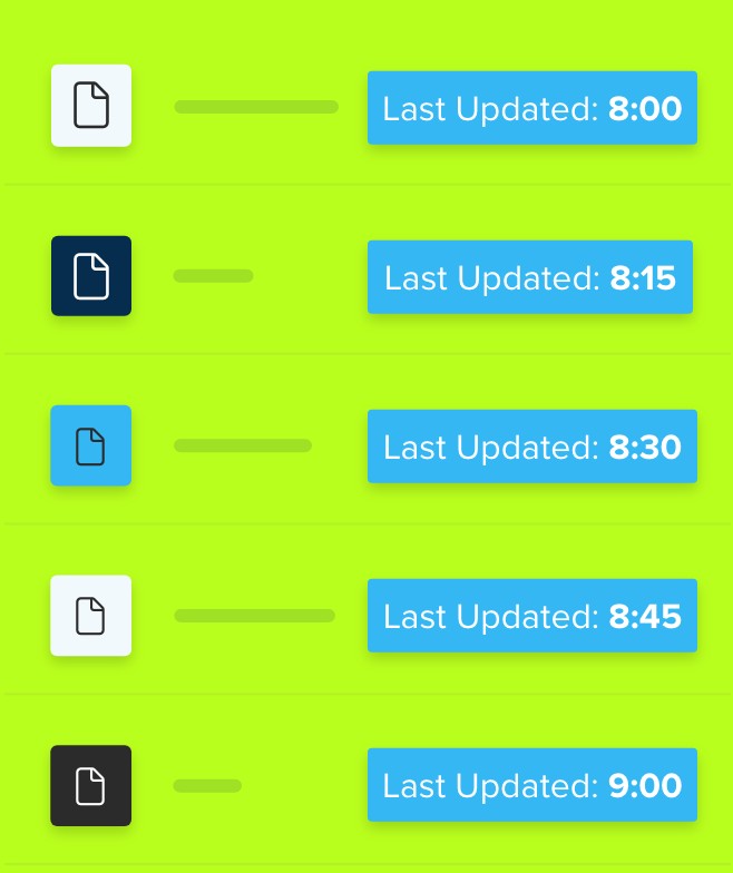 Last Updated menu
