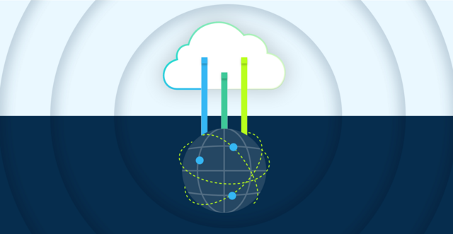 3D globe connected to a cloud