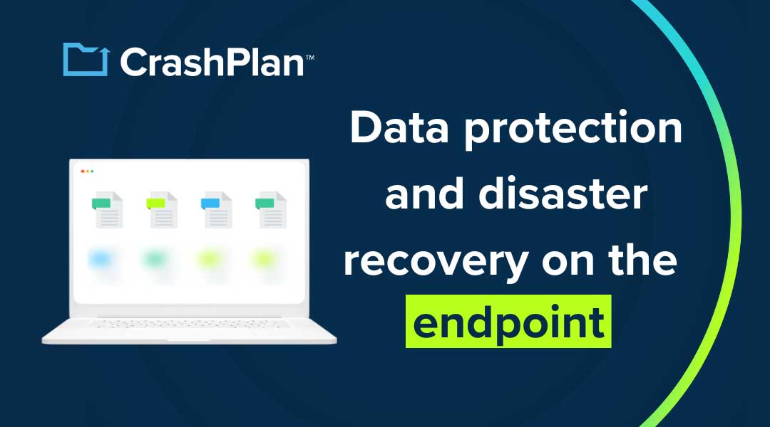 Banner for webinar with text that reads "Data protection & disaster recovery on the endpoint"