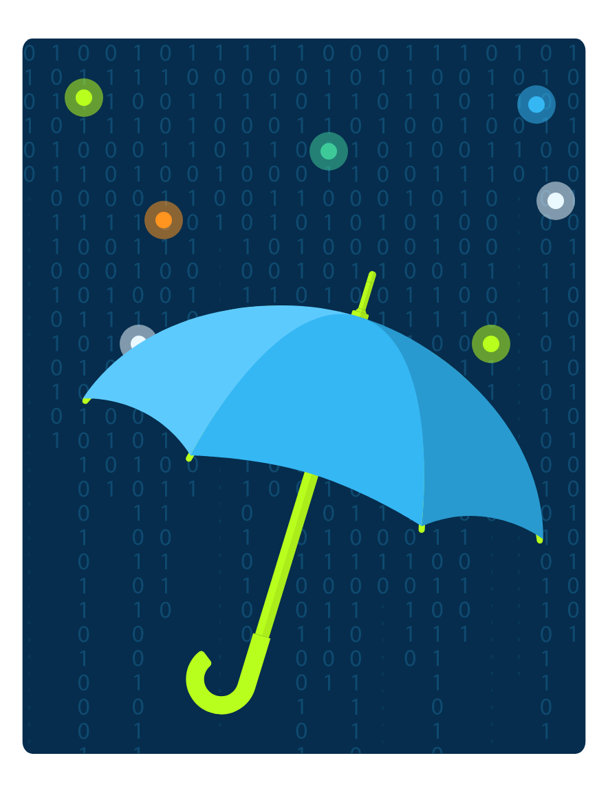 Umbrella illustrating CrashPlan's comprehensive cloud backup solutions for MSPs