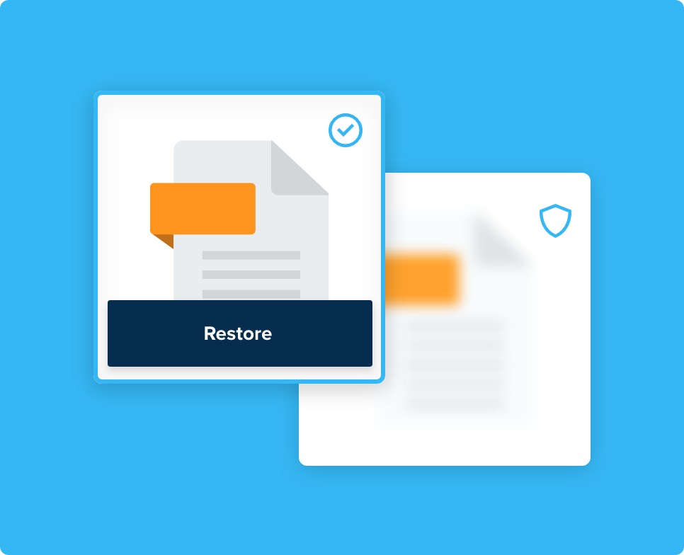 A report icon that says restore