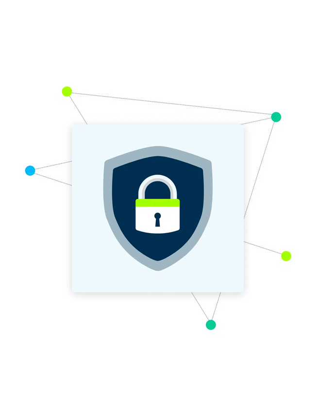 A lock placed on a shield to illustrate how cloud backup solutions enhance data security